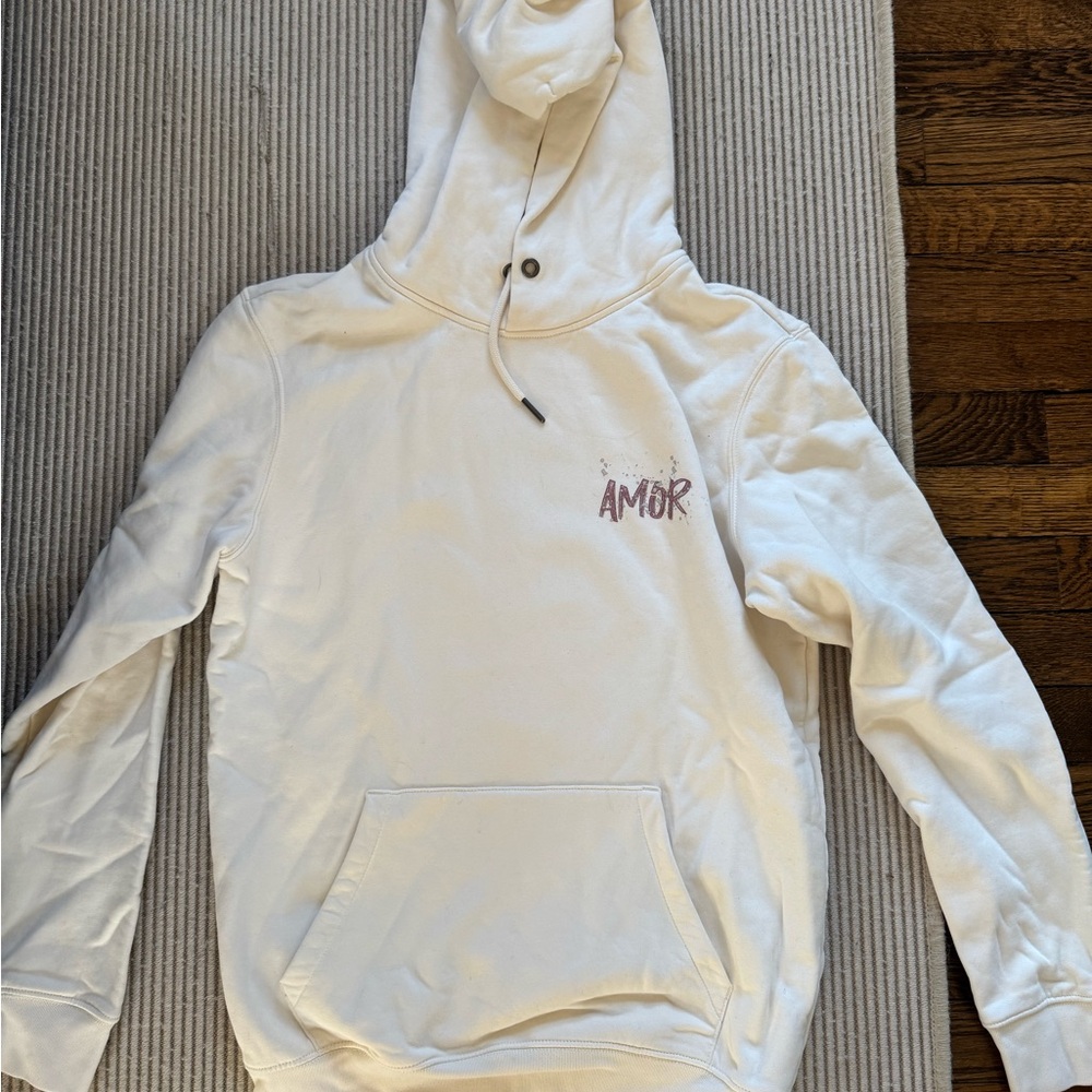 AMO White Pullover Sweater with Textured Fabric